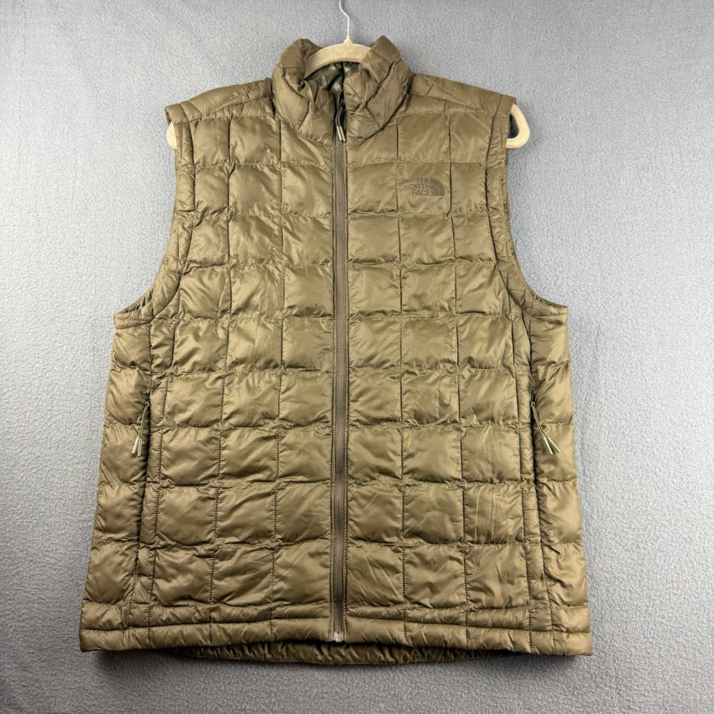 The North Face ThermoBall Vest Men's M Green Eco Quilted Puffer Gorpcore Hiking